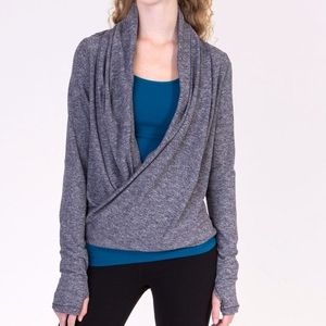 Ivivva Cross Front Cardigan/Shirt Girls’ size 14 EUC Gray